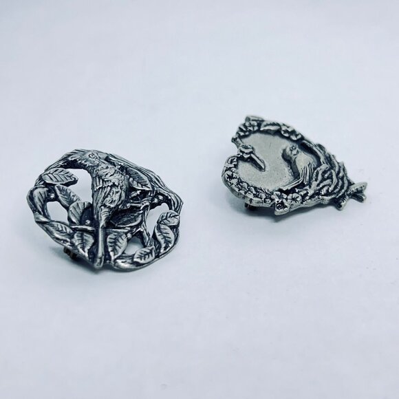 Lot Of 2 Birds & Blooms Pewter Bird & Flower Themed Pin (751) - Picture 2 of 6